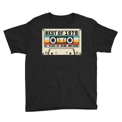 Vintage Best Of 1979 42 Years Old Birthday Cassette Tape Youth Tee Designed By Rishart