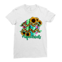 Aquarius Zodiac Sign Sunflower Leopard Serape Ladies Fitted T-shirt | Artistshot