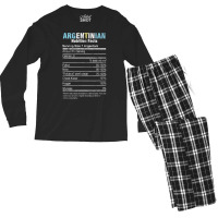 Funny Argentinian Nutrition Facts Argentina Argentine People T Shirt Men's Long Sleeve Pajama Set | Artistshot