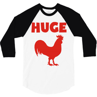 Huge Cock 3/4 Sleeve Shirt Designed By Wowotees