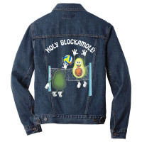 Holy Blockamole! Guacamole Player Blocker Volleyball T Shirt Men Denim Jacket | Artistshot