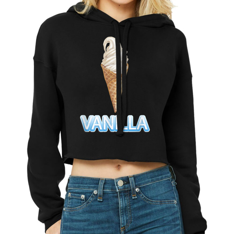 Love Vanilla Ice Cream   Waffle Cone Funny Gift T Shirt Cropped Hoodie by tandonwelters | Artistshot