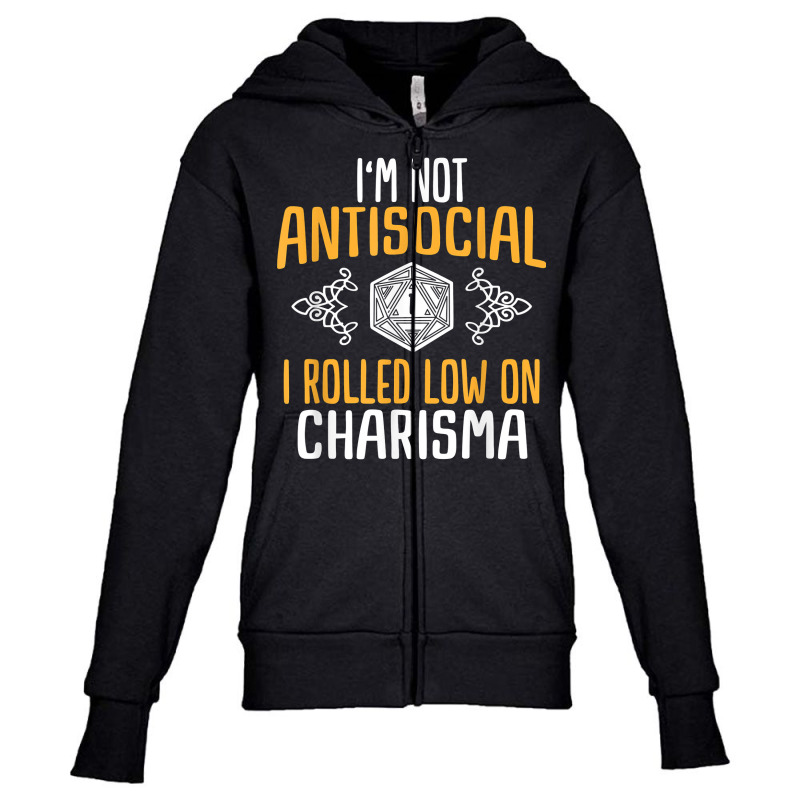 Funny Rpg Rolled Low Charisma T Shirt Youth Zipper Hoodie by franceskagilland | Artistshot