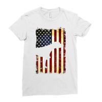 German Shorthaired Pointer Silhouette American Flag T Shirt Ladies Fitted T-shirt | Artistshot