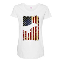 German Shorthaired Pointer Silhouette American Flag T Shirt Maternity Scoop Neck T-shirt | Artistshot