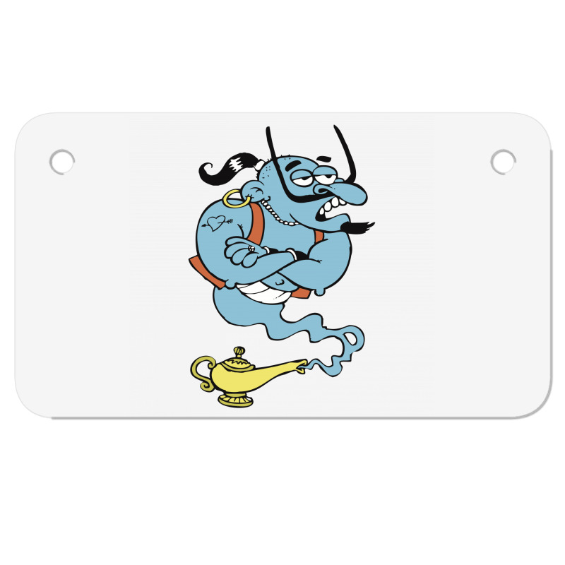 Alaaddin's Magic Lamp Blue Genie Motorcycle License Plate | Artistshot