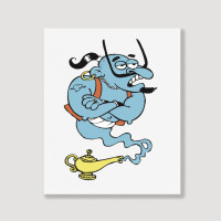 Alaaddin's Magic Lamp Blue Genie Portrait Canvas Print | Artistshot