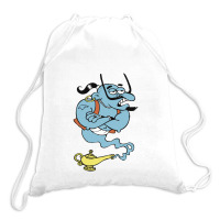 Alaaddin's Magic Lamp Blue Genie Drawstring Bags | Artistshot