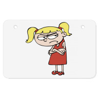 Angry Little Girl With Blonde Hair Atv License Plate | Artistshot