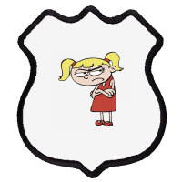 Angry Little Girl With Blonde Hair Shield Patch | Artistshot