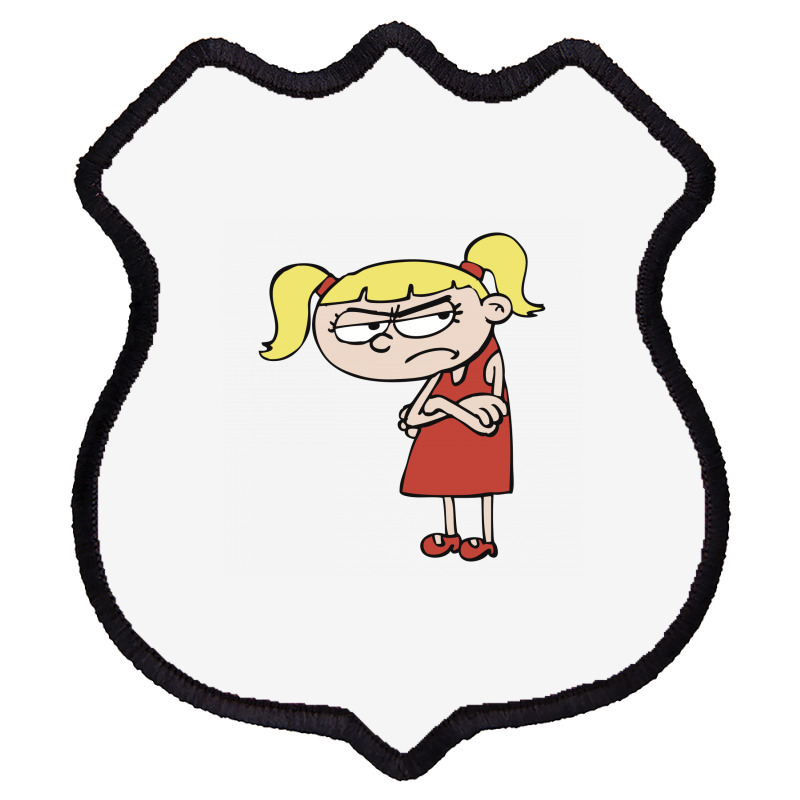 Angry Little Girl With Blonde Hair Shield Patch | Artistshot