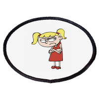 Angry Little Girl With Blonde Hair Oval Patch | Artistshot