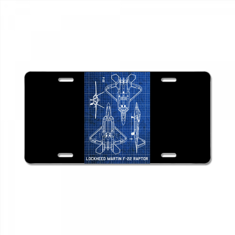 Custom Blueprint Of F 22 Raptor License Plate By Geojijacob