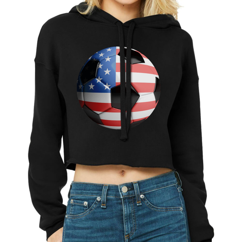 Usa Flag Soccer Ball T Shirt Cropped Hoodie by new121 | Artistshot