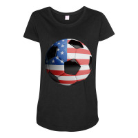 Usa Flag Soccer Ball T Shirt Maternity Scoop Neck T-shirt | Artistshot