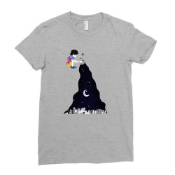 boy spilling his night watercolor painting illustrator, Ladies Fitted T-Shirt | Artistshot