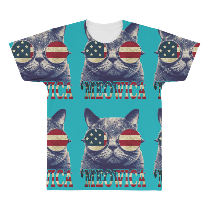4th Of July Tshirt Cat Meowica All Over Men's T-shirt | Artistshot
