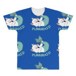 funny purr maid cat mermaid All Over Men's T-shirt | Artistshot