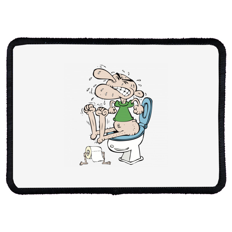 Constipated Man Trying To Shit 01 Rectangle Patch | Artistshot