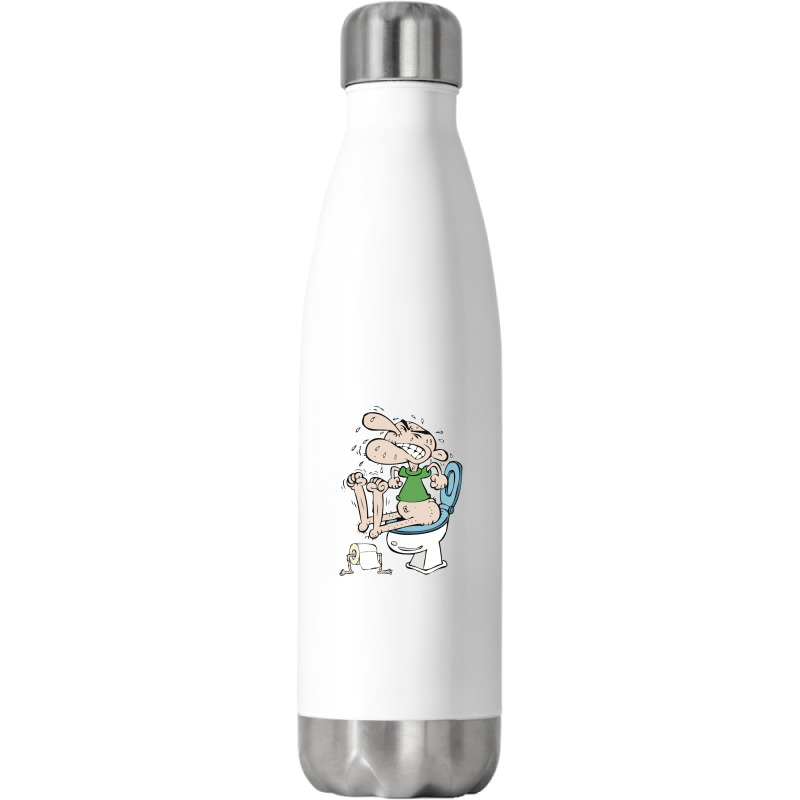 Constipated Man Trying To Shit 01 Stainless Steel Water Bottle | Artistshot