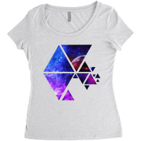 Awesome, Futuristic Galactic Polygon Stars Women's Triblend Scoop T-shirt | Artistshot