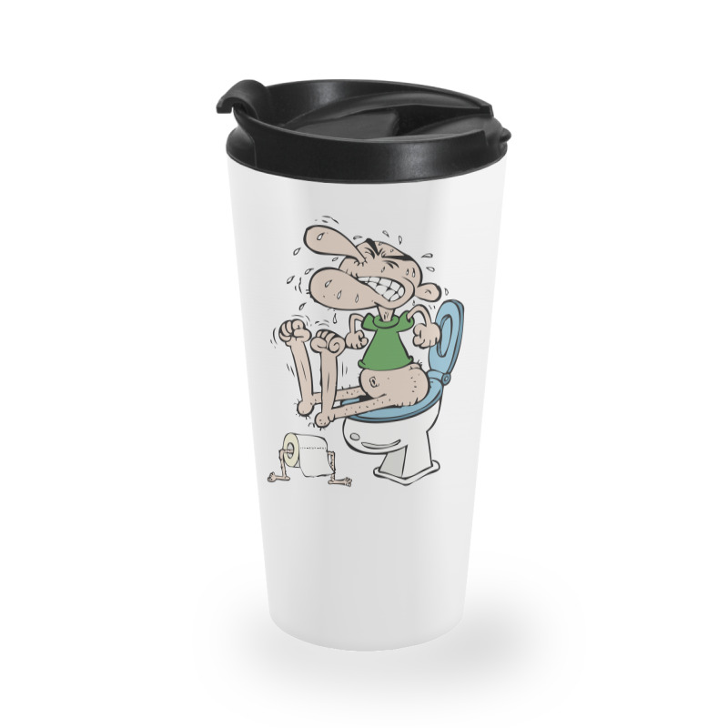 Constipated Man Trying To Shit 01 Travel Mug | Artistshot