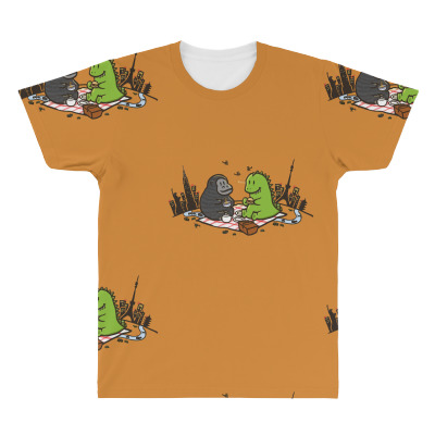 Godzilla By Kingkong Picnic All Over Men's T-shirt Designed By Gematees