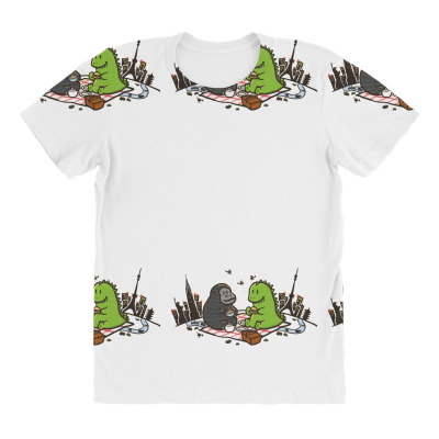 Godzilla By Kingkong Picnic All Over Women's T-shirt Designed By Gematees