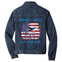 Biden Running The Country Is Like Riding A Bike Men Denim Jacket | Artistshot