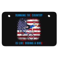 Biden Running The Country Is Like Riding A Bike Atv License Plate | Artistshot