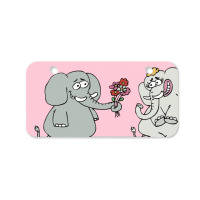 Elephant Gives Flowers To His Lover 01 01 Bicycle License Plate | Artistshot