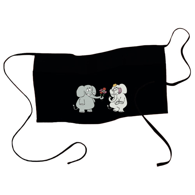 Elephant Gives Flowers To His Lover 01 01 Waist Apron | Artistshot