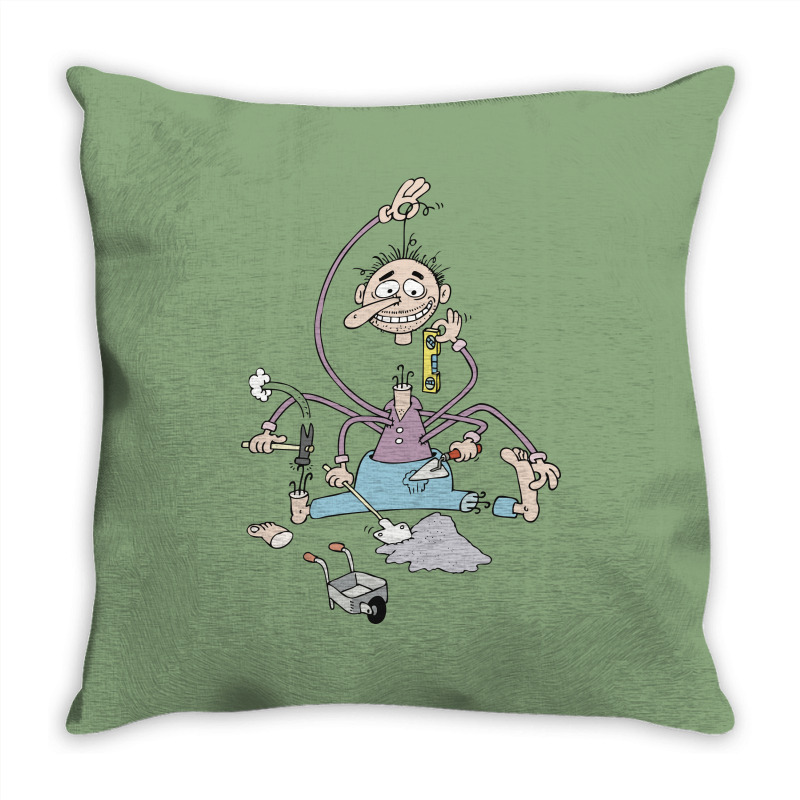 Man Is Building Himself Throw Pillow | Artistshot