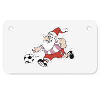 Santa Claus Is Playing Football Motorcycle License Plate | Artistshot