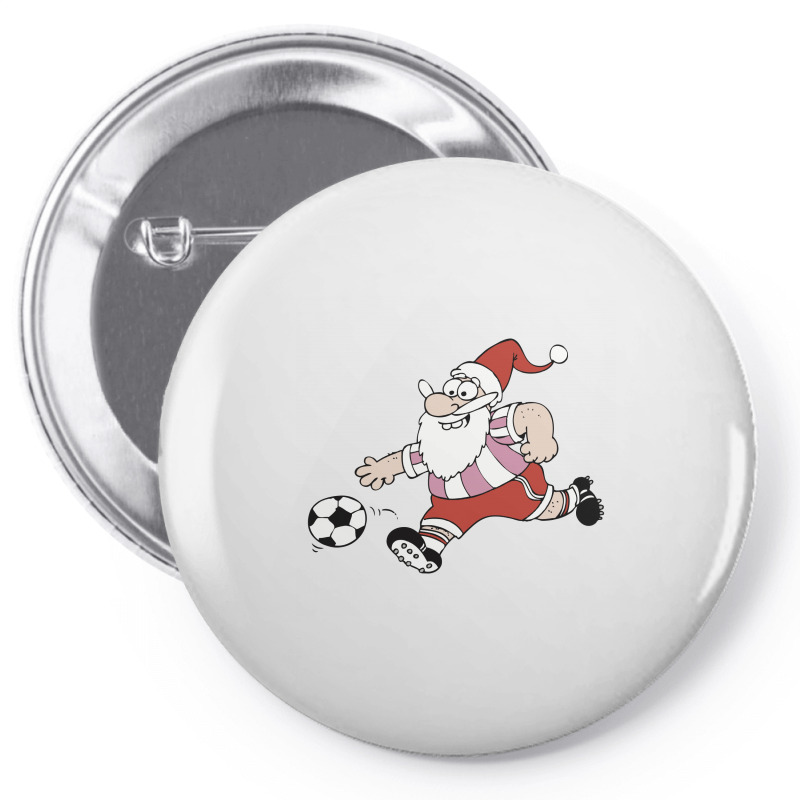 Santa Claus Is Playing Football Pin-back Button | Artistshot