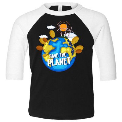 Message Save The Planet Conservation Incentive Message Toddler 3/4 Sleeve Tee Designed By Arnaldo Da Silva Tagarro
