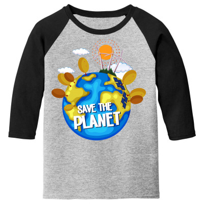 Message Save The Planet Conservation Incentive Message Youth 3/4 Sleeve Designed By Arnaldo Da Silva Tagarro