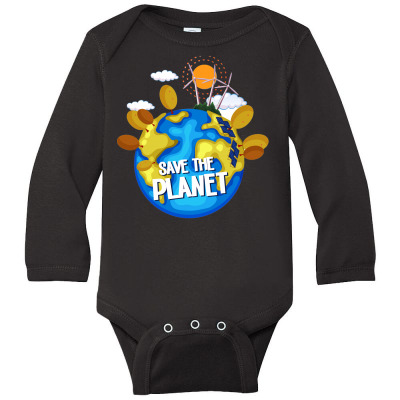 Message Save The Planet Conservation Incentive Message Long Sleeve Baby Bodysuit Designed By Arnaldo Da Silva Tagarro