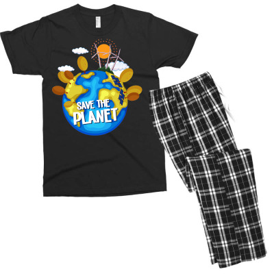 Message Save The Planet Conservation Incentive Message Men's T-shirt Pajama Set Designed By Arnaldo Da Silva Tagarro
