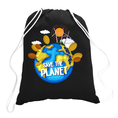 Message Save The Planet Conservation Incentive Message Drawstring Bags Designed By Arnaldo Da Silva Tagarro