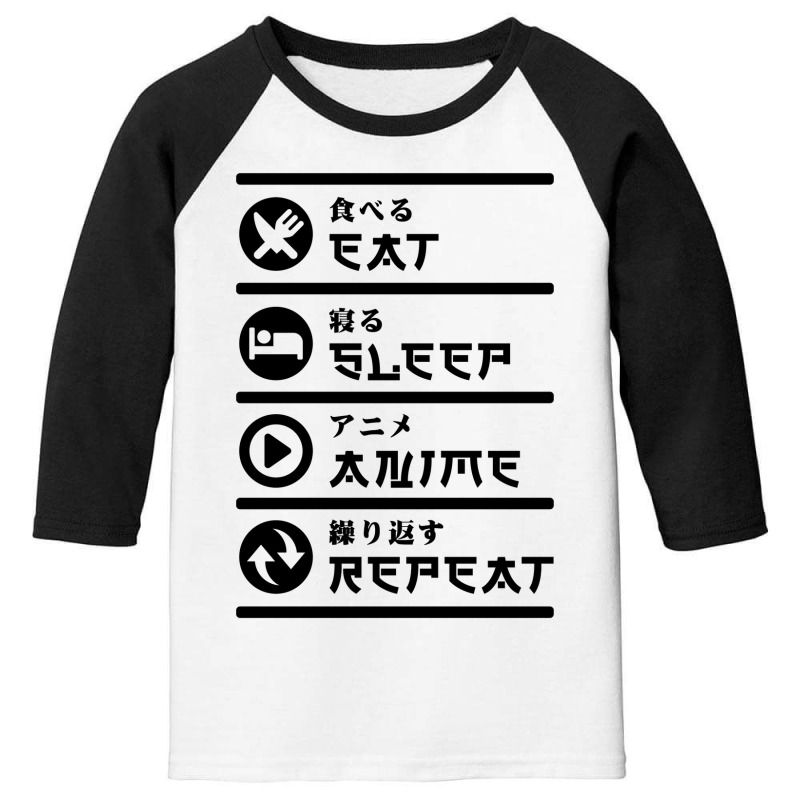 Eat Japan Tee Funny Black Sleep Youth 3/4 Sleeve | Artistshot