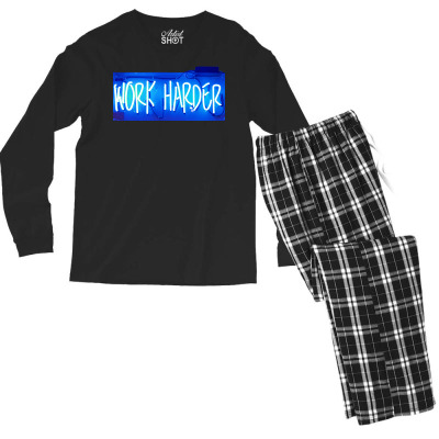 Message Work Harder Incentive Phrase Message Men's Long Sleeve Pajama Set Designed By Arnaldo Da Silva Tagarro