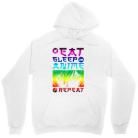 Eat Sleep Anime Repeat Tee Funny Unisex Hoodie | Artistshot