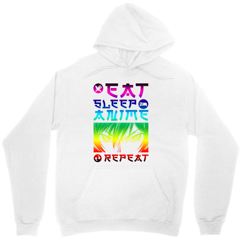 Eat Sleep Anime Repeat Tee Funny Unisex Hoodie | Artistshot