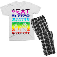 Eat Sleep Anime Repeat Tee Funny Men's T-shirt Pajama Set | Artistshot