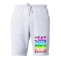 Eat Sleep Anime Repeat Tee Funny Fleece Short | Artistshot