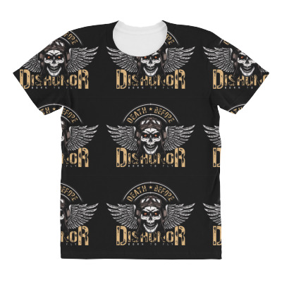 Motorcycle Death Before Dishonor Incentive Military Pilot Motorcycle All Over Women's T-shirt Designed By Arnaldo Da Silva Tagarro
