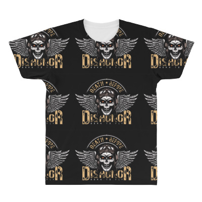 Motorcycle Death Before Dishonor Incentive Military Pilot Motorcycle All Over Men's T-shirt Designed By Arnaldo Da Silva Tagarro