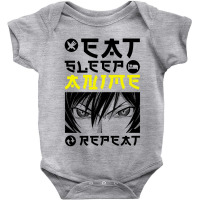 Eat Sleep Anime Repeat Tee Funny Baby Bodysuit | Artistshot