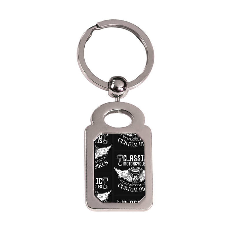 American Motorcycle Tshirts Custom Classic Racing Silver Rectangle Keychain | Artistshot